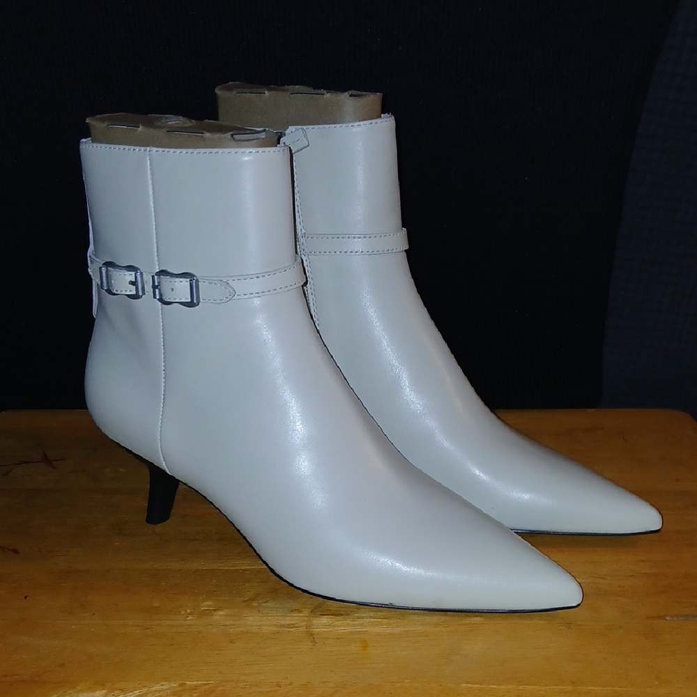 Ash White Heeled Ankle Boots